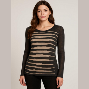 Nic & Zoe lightweight knit sweater‎ linen cotton blend